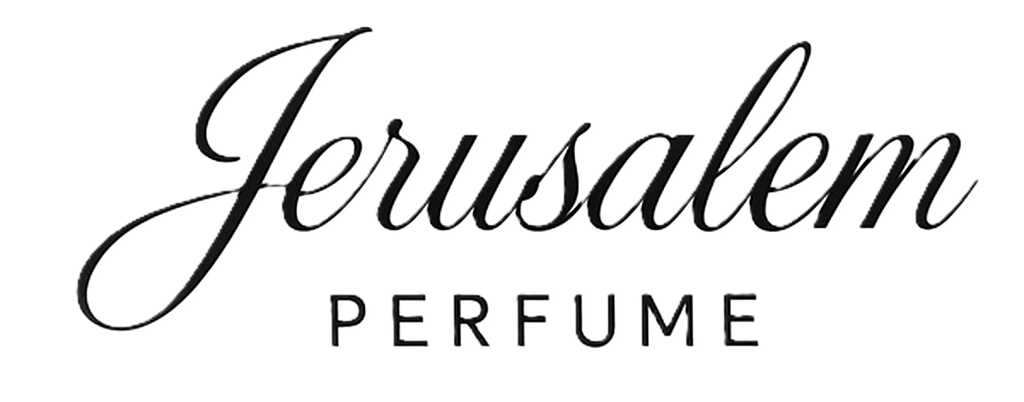Jerusalem Perfume logo with cursive text on a white background